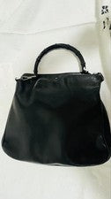 GUCCI Black Handbag with Bamboo Handle, Leather #QYBE7V