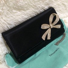 Tiffany Party Bag Handbag Ribbon Black #QYBMUB