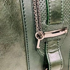 BALENCIAGA The Box Leather Boston Bag Green #QYL9PI