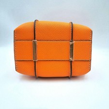 TOD'S T Timeless Leather Shopping Bag Mini Orange #QYGKC0