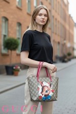 GUCCI deer illustration tote bag, Takashimaya department store, with cer #QY5M76