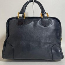 LOEWE Amazona Handbag Black Leather Anagram Logo H23 W32 D14 #QYGQ91