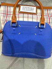 Maison Margiela 5AC Blue Rubber Leather Shoulder Bag Dustbag #QYJ59L