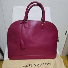 LOUIS VUITTON Epi Leather Boston Bag, Pink Red Women #QYIV5B