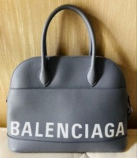 Balenciaga Top Handle Ville M Grey Shoulder Bag Handbag #QYI8SF