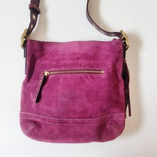 Semi-old Coach suede shoulder bag, purple #QY4AZD