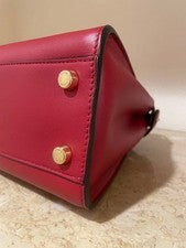 FENDI Peekaboo Essentially Medium Red Calfskin Handbag A&W 2018 27cm withS #QYE6LU