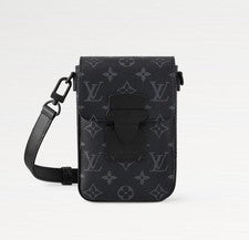 LOUIS VUITTON S-Lock Vertical Wearable Wallet Black Canvas #QY4PYU