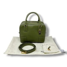 Loewe Amazona 19 Square Handbag, Avocado Green Leather, Women's #QY9OMV
