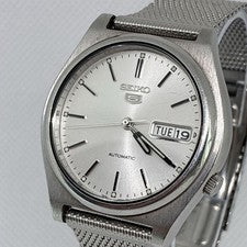 Seiko 5 Men's Classic Watch, Winding, Skeleton Caseback #QYKD4O