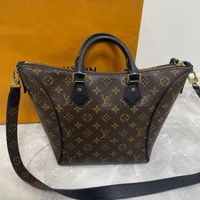 LOUIS VUITTON Monogram Canvas Handbag Classic Brown Logo Home Stored Jap #QYCWDS
