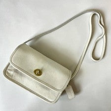 Old Coach White Leather Dinky Bag Vtg #QYJB1M