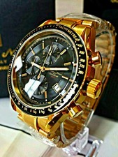 Gold IP coated, multifunction chronograph, 100M water resistance. #QYHE76