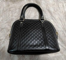 GUCCI Micro Guccissima 2-Way Handbag Black GG Embossed #QYGRRD