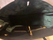 BURBERRY Black Leather 2Way Shoulder Handbag #QY6O2X
