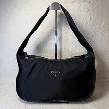 PRADA Triangle Logo One-Shoulder Hobo Testament Nylon #QYGB8P