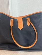 SAINT LAURENT Tote Bag Black Brown Synthetic Leather #QYK6F2