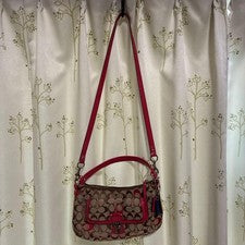 COACH shoulder bag, Pink, Canvas #QYAYOM