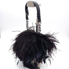 COACH Old Coach Feather Handbag, Clasp Closure, Black #QYEKP5