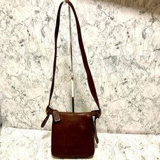 Old Coach shoulder bag, brown, flap, leather. #QYJYF0