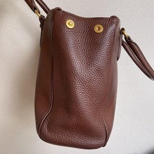 PRADA Brown Leather Handbag 2-Way Shoulder Strap #QYAC1M