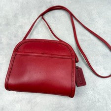 Old Coach Shoulder Bag, Made in USA, Charm, Leather, Red, 9017 #QY3NUG