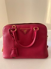 PRADA Saffiano Leather Handbag, Red #QYFVS4