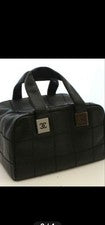 CHANEL Chocolate Bar Leather Handbag W29cm #QY8LK0