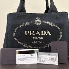 PRADA CANAPA handbag, black #QYBLJZ