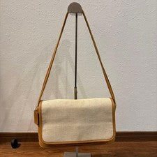 COACH Old Coach Canvas x Leather Shoulder Bag, Made in USA #QY8LBP