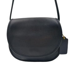 Old COACH Classic Leather Saddle Navy #QY4Y1P
