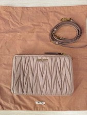 miumiu Miu Miu Matelasse shoulder bag pink beige