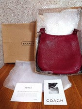 OLD COACH Shoulder Bag, Red, Genuine Leather #QY4B30