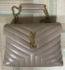 SAINT LAURENT Lulu Medium Dark Beige Leather Women #QYG447
