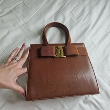 FERRAGAMO ribbon handbag - decluttering Brown #QY3X2D