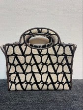 VALENTINO Le Troisi?me Toile Iconograph Mini Handbag Black Canvas #QYIH36