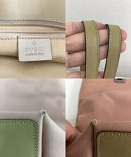 GUCCI Handbag Pink Canvas Beige Leather Shoulder Bag W24 H28 D10cm Dust #QY85K9