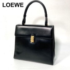 LOEWE handbag, formal style, Anagram design, gold hardware. #QYBLTZ