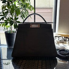 FENDI Peekaboo Selleria Medium 2-Way Shoulder Bag White #QY2E46