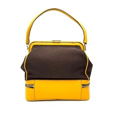 PRADA Canapa Cerniera Doctor Bag Prada Brown Yellow #QYKTTH
