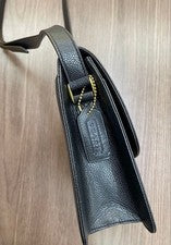 Old Coach Shoulder Bag, Black Leather, Turnlock #QYHL45