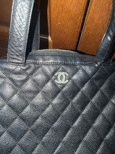 CHANEL Caviar Skin Black Matelassé Bag #QYDK40