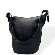 COACH Old Coach Shoulder Bag Duffle Made in USA Black #QYAIF8