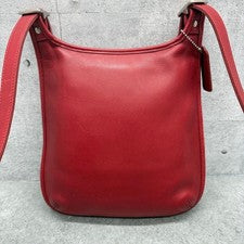 Old Coach Flap Leather Shoulder Bag 9135 Red #QY136D