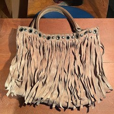 00s MIU MIU Fringe Suede Hand Bag Y2K