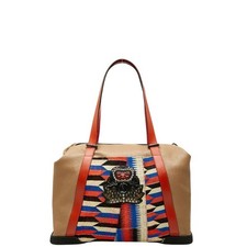 Christian Louboutin Damon Boston Bag/Tote Bag in Beige, Orange, and Mult #QY37S7