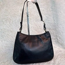 Old Coach Shoulder Bag, Leather, Genuine Calfskin, Black #QYAIQJ