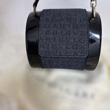 BVLGARI cylindrical handbag, black, Patent Leather #QY13NZ