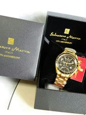 Gold IP coated, multifunction chronograph, 100M water resistance. #QYHE76