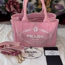 Prada Canapa Pink, Size S #QYGC27